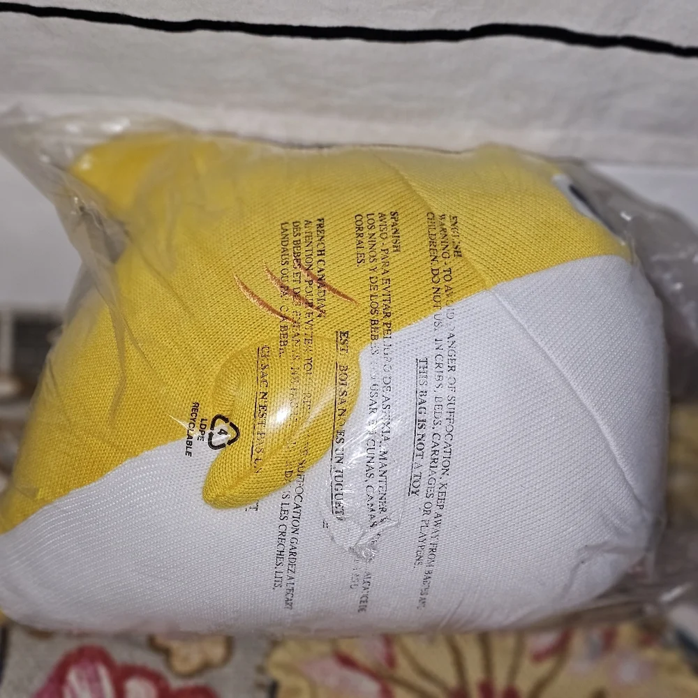 NWT Yellow and White Baby Shark Pillow